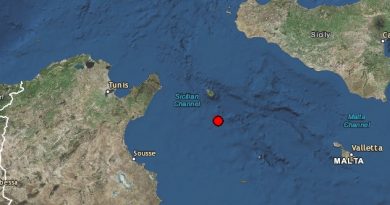10.01.2016: Erdbeben im Mittelmeer östlich von Nabeul (M3.9)