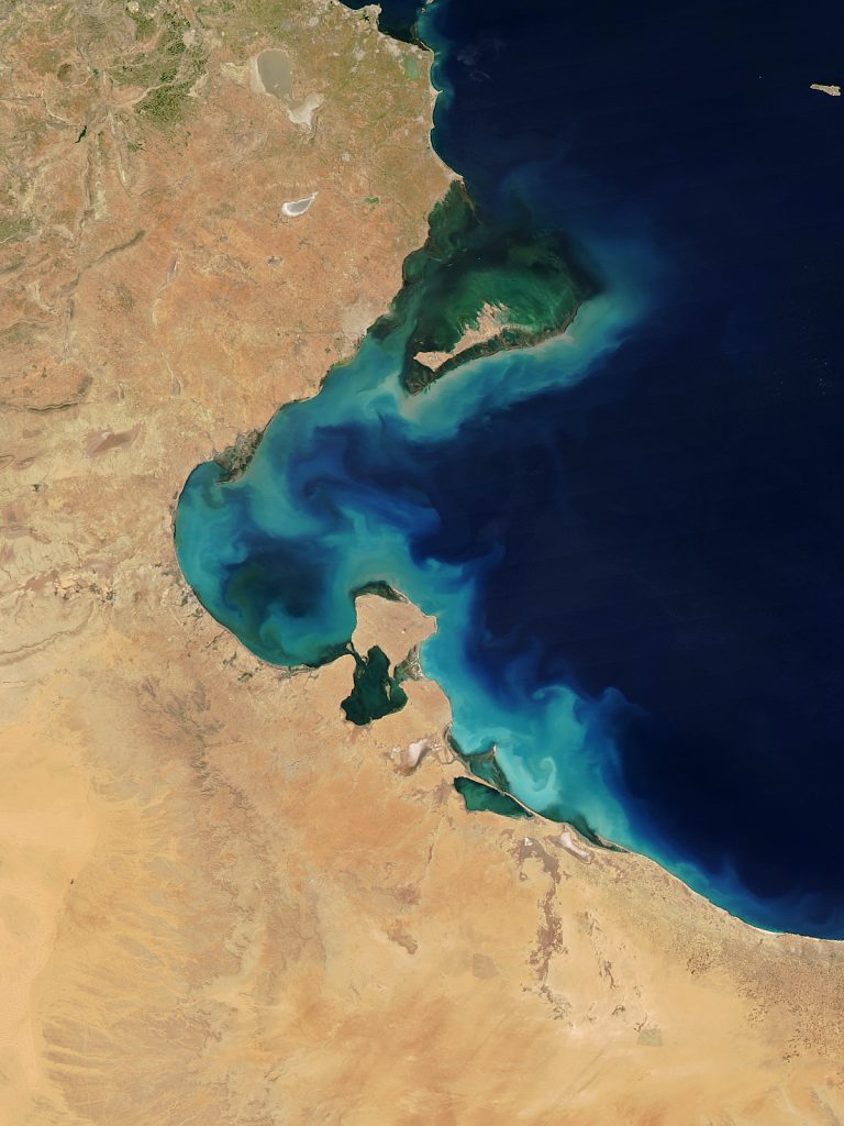 Phytoplanktonblüte im Golf von Gabés - Foto NASA