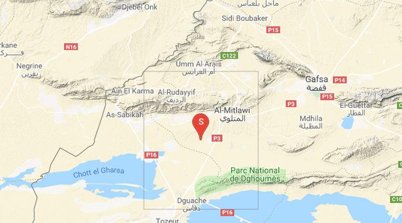 Spürbares Erdbeben bei Métlaoui im Gouvernorat Gafsa (M4,1)