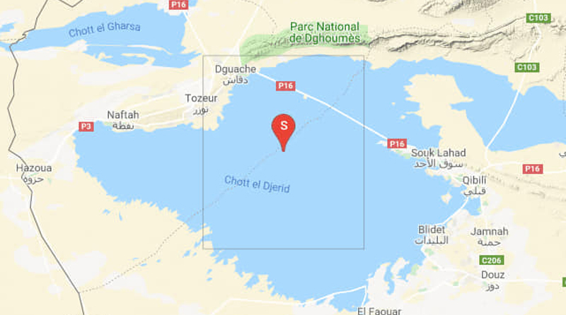 Leichtes Erdbeben im Chott El Jerid im Gouvernorat Tozeur (M 3.20)