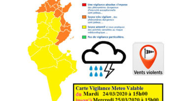 Warnung vor Starkwind, Starkregen und Temperaturrückgang ab Di., den 24. März 2020