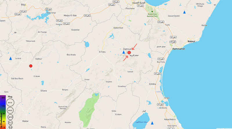 12 Jan 2021: Erdbeben im Gouvernorat Zaghouan [M2.94]
