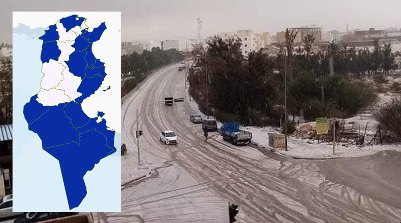 Niederschlagsmengen Tunesien: Mo, 13. Feb – Di, 14. Feb 2023, 7 Uhr