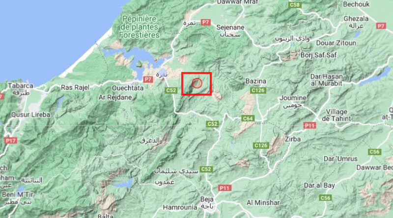 30 März 2023: Erdbeben nahe Nefza im Gouvernorat Béjà [M3.3]