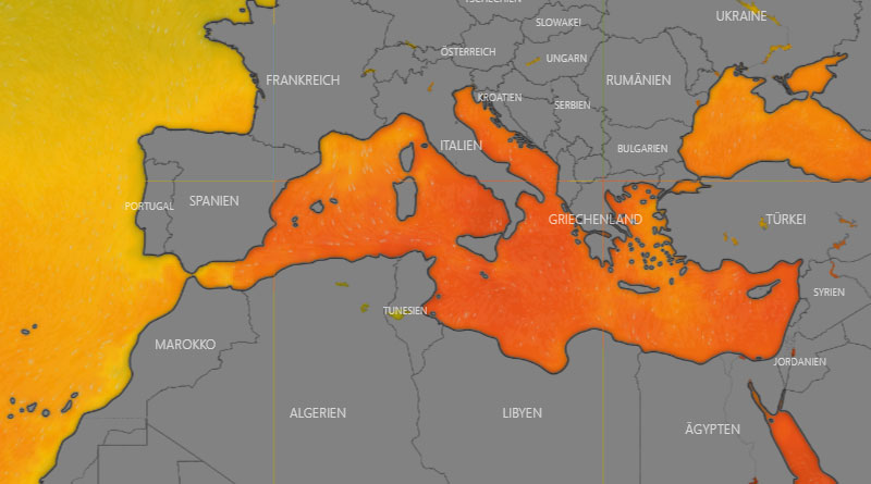 Meerestemperatur Mittelmeer 25.07.2023