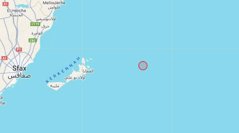 Erdbeben östlich von Sfax im Mittelmeer [M4.5]