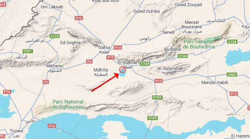 27 Jan 2024: Erdbeben südöstlich von Gafsa [M3.5]