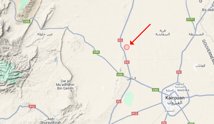 24 Jan 2024: Erdbeben nordwestlich von Kairouan [M3.5]