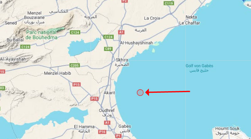 1 Feb 2024: Erdbeben im Golf, nördlich von Gabès [M3.4]