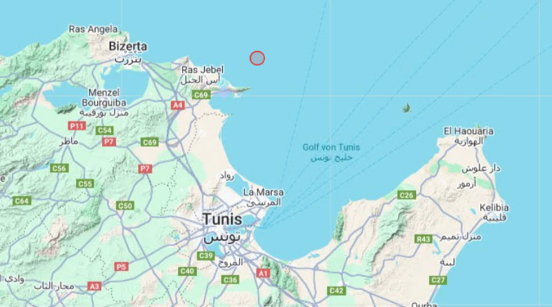 31 Mai 2024: Erdbeben nordöstlich von Rafraf (Bizerté) [M3.0]