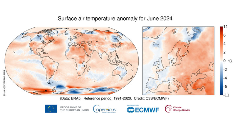 Juni 2024 weltweit wärmster Juni seit Beginn der Wetteraufzeichnungen