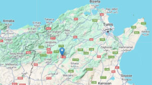 Erdbebenschwarm westlich von El Krib im Gouvernorat Siliana