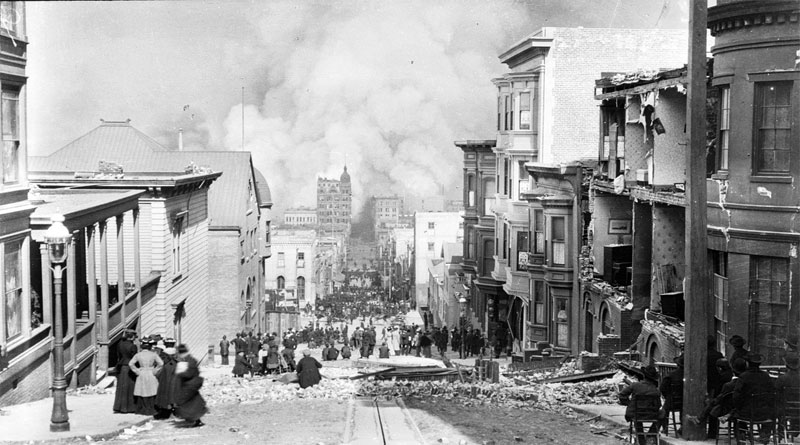 Erdbeben von San Francisco 1906 - Blick auf die Sacramento Street