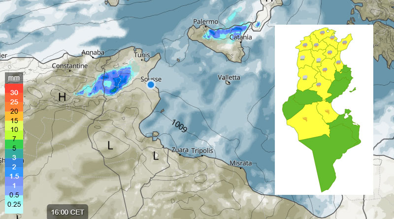 Warnung vor starken Winden und Regen ab Montagnachmittag, 5. Mai 2025