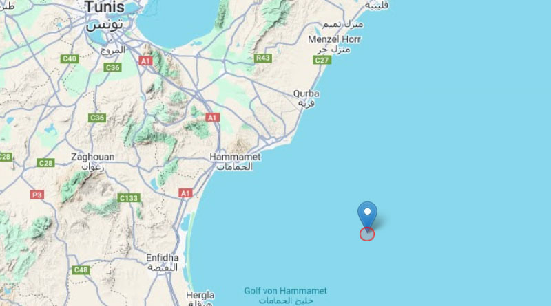 11. Juni 2025: Erdbeben südöstlich von Hammamet unter dem Meer [M3.2]