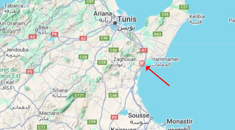 30. Aug 2025: Zwei schwache Erdbeben südlich von Hammamet [M2.6-2.9]