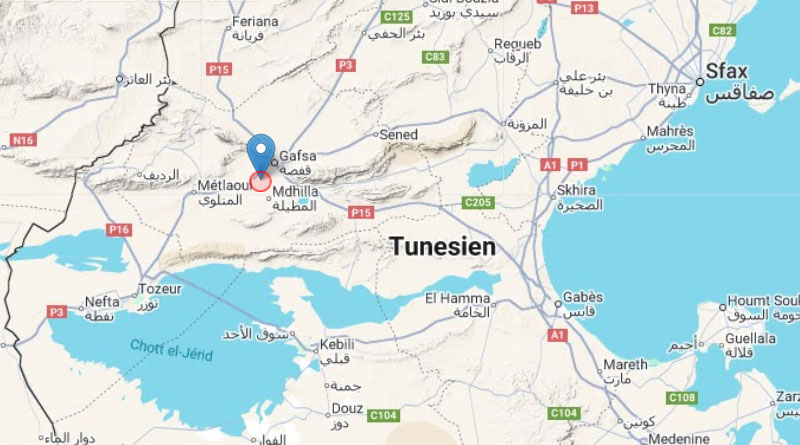 22. Sep 2025: Leichtes Erdbeben 10 km südwestlich von Gafsa [M3.3]