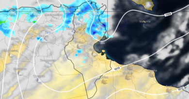 Offizielle Warnung vor Temperaturrückgang und starkem Regen ab Dienstagabend, 6. Jan 2026