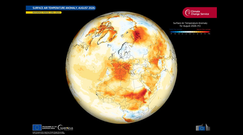 August 2026 bricht weltweiten Monats-Wärmerekord